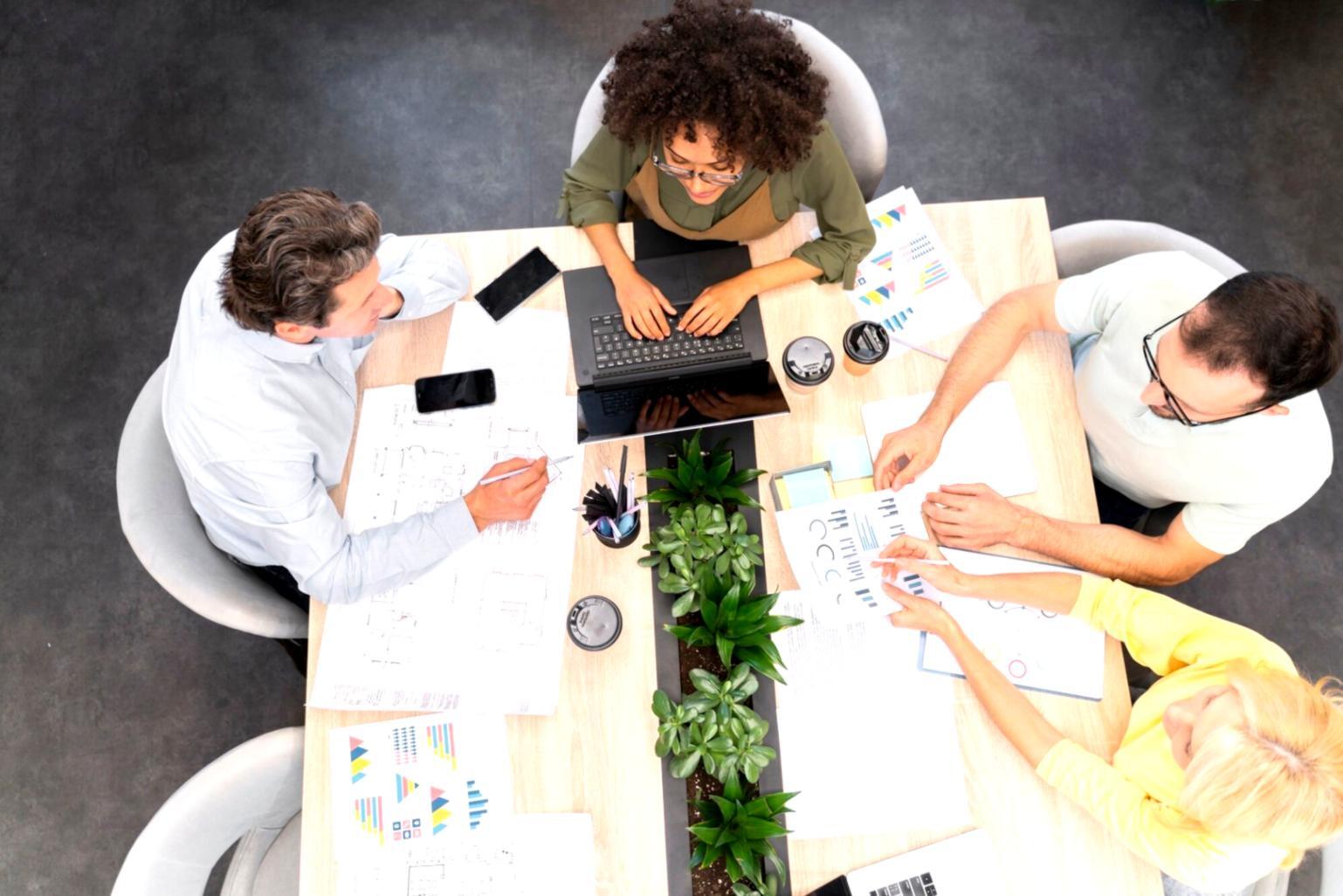 Équipe peraxilonve travaillant sur des solutions budgétaires personnalisées